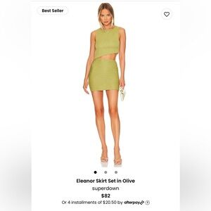 Eleanor Skirt Set in Olive. Brand - superdown. Size XS. NWT